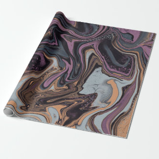 Papier Cadeau Design tendance de marbrage d'aqua violet