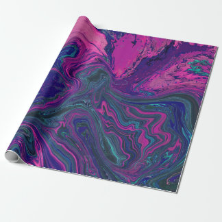 Papier Cadeau Design tendance marbré rose et bleu