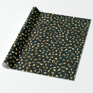 Papier Cadeau Design turquoise et Gold Leopard Series 1