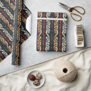 Papier Cadeau Designs tribaux maoris avec Motifs Koru - Symboliz