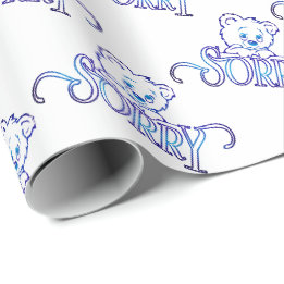 PAPIER CADEAU DÉSOLÉ LES YEUX PORTENT SUR BLANC