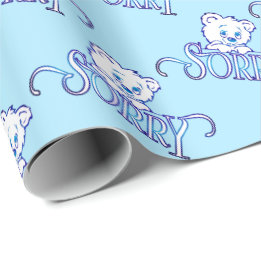 PAPIER CADEAU DÉSOLÉ YEUX PORTER SUR BLEU CLAIR