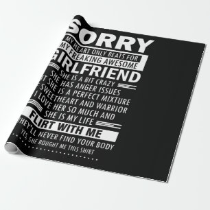 Papier Cadeau Désolée Mes battements de coeur pour ma petite ami