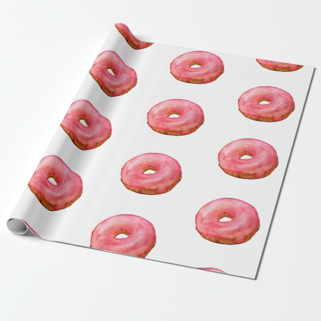 Papier Cadeau Dessert rose de bonbon à butées toriques (Déroulé)