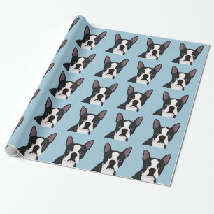 Papier Cadeau dessin animé de boston terrier