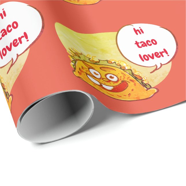 Papier Cadeau dessin animé taco (Coin rond)