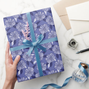 Papier Cadeau Dessin au trait floral Periwinkle