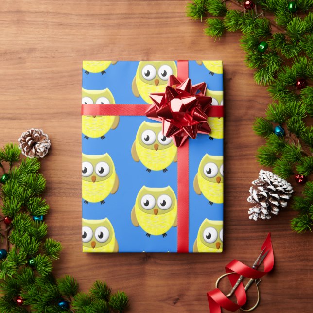 Papier Cadeau Dessin de bébé hibou (Cadeau de vacances)
