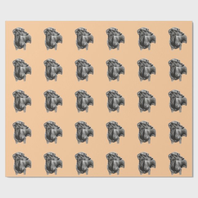 Papier Cadeau Dessin de charbon de Gryhound (Plat)