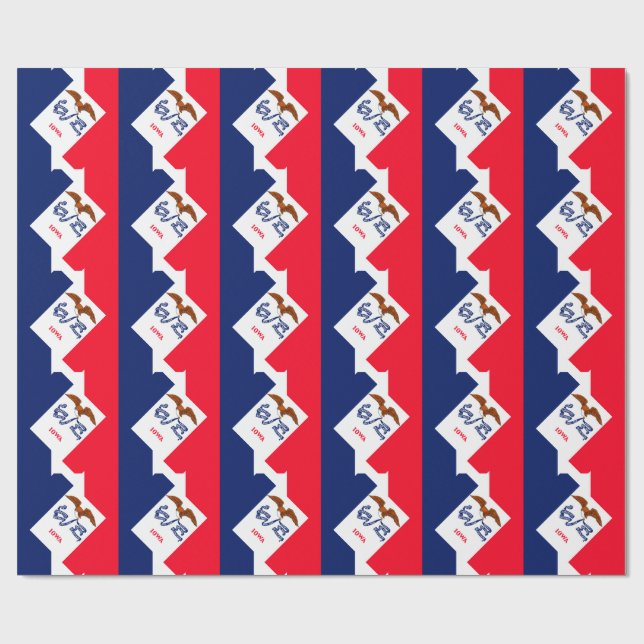 Papier Cadeau Dessin du drapeau de l'Iowa (Plat)