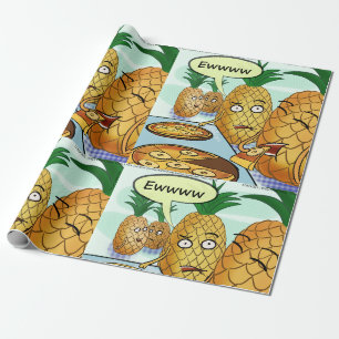 Papier Cadeau Dessin humoristique LTCartoons Pizza à l'ananas 