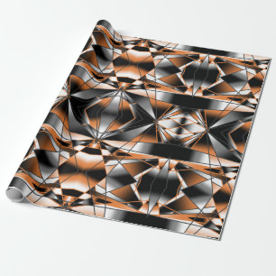Papier Cadeau Dessin mécanique Orange Gradient Color Fill
