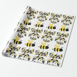 Papier Cadeau Dessin personnalisé unique Bumblebee Doodle B-Day
