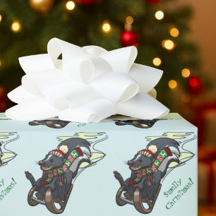 Papier Cadeau Dessin sur la motoneige odorant de Noël