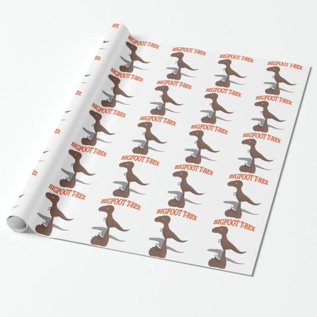 Papier Cadeau Dessin T-Rex Bigfoot (Déroulé)