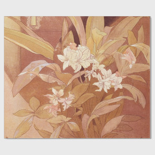 Papier Cadeau Détail floral Art nouveau d'Alphonse Mucha