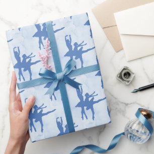 Papier Cadeau Deux Ballerinas Bleu Toutes les occasions