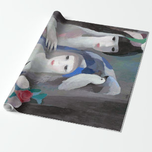 Papier Cadeau Deux dame et une colombe, Marie Laurencin