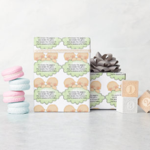 Papier Cadeau Deux poèmes bébé amusant papier d'emballage