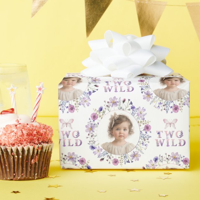 Papier Cadeau Deux Wild 2e anniversaire de photo papier envelopp (Fête d'anniversaire)