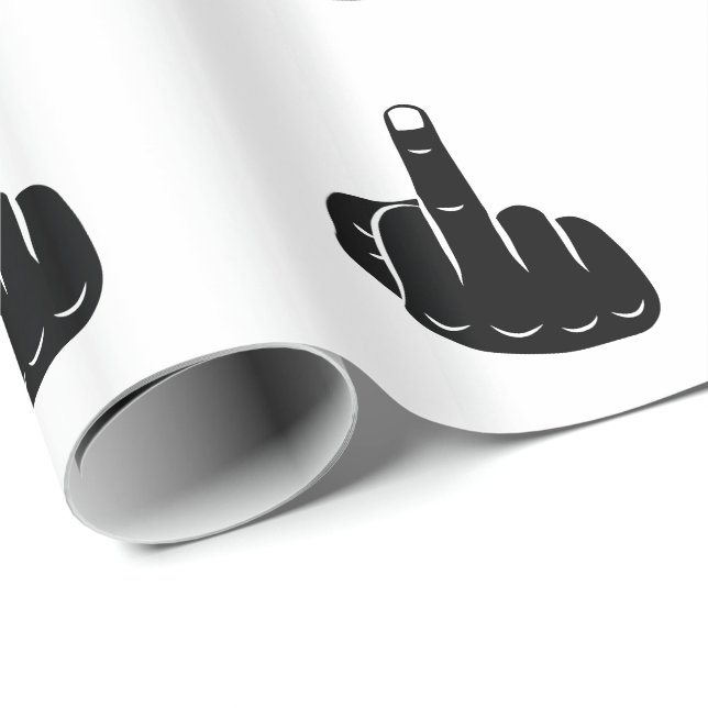 Papier Cadeau Devil Horns sign language pictogram for rock music (Coin rond)