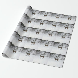 Papier Cadeau Devoir debout dans la neige
