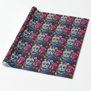 Papier Cadeau Dia de los Muertos Couple