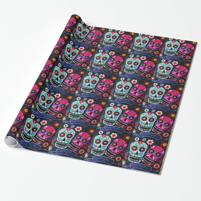 Papier Cadeau Dia de los Muertos Couple (Déroulé)