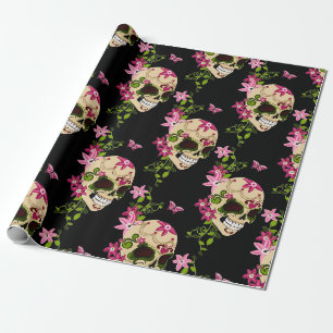 Papier Cadeau Dia De Los Muertos (Crâne Sucre)