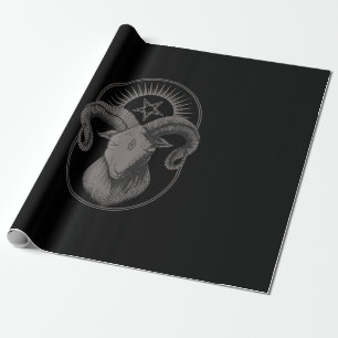 Papier Cadeau Diable Goat Pentagram Baphomet Satan Occulte Satan