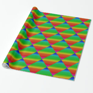 Papier Cadeau Diagonale arc-en-ciel rouge à vert