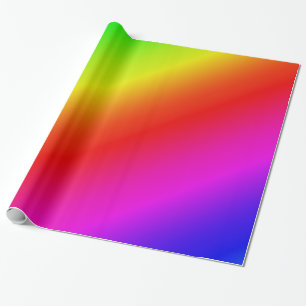 Papier Cadeau Diagonale arc-en-ciel rouge à vert
