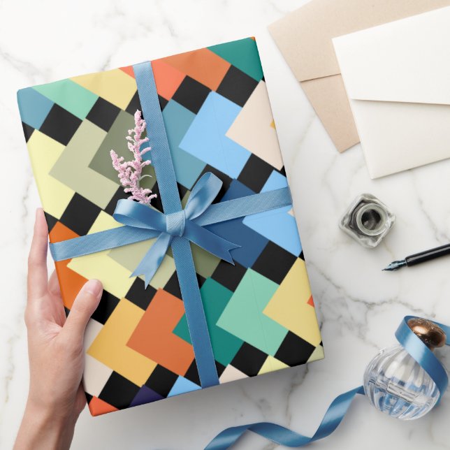 Papier Cadeau Diamants de couleur claire (Cadeaux)