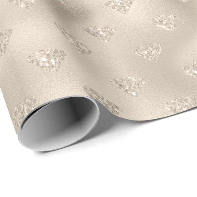 Papier Cadeau Diamants de Parties scintillant Gold White Glitz (Coin rond)