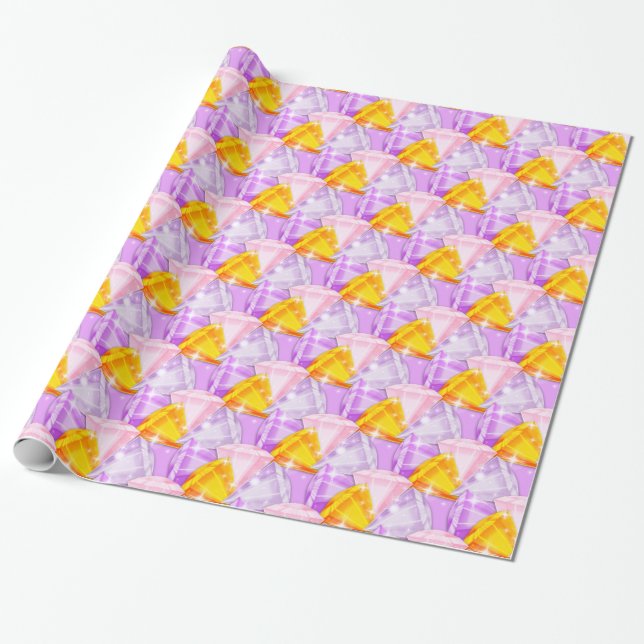 Papier Cadeau Diamants-Diagonaux-brillants (Déroulé)