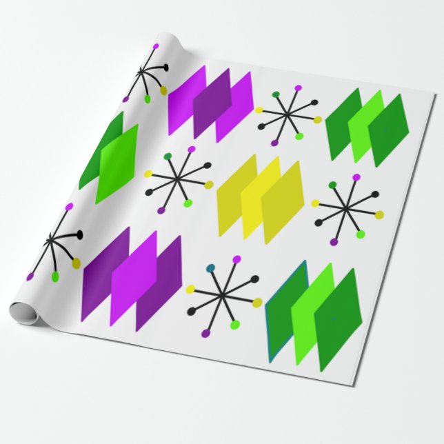 Papier Cadeau Diamants et Starburts (Déroulé)