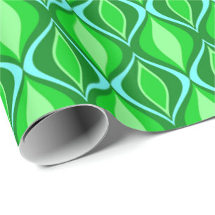 Papier Cadeau Diamants modernes de la moitié du siècle, vert