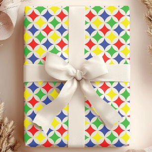 Papier Cadeau Diamants primaires arc-en-ciel Motif d'anniversair