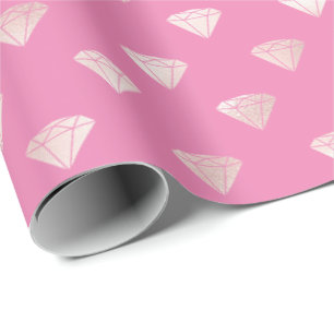 Papier Cadeau Diamants rose Glam Girl
