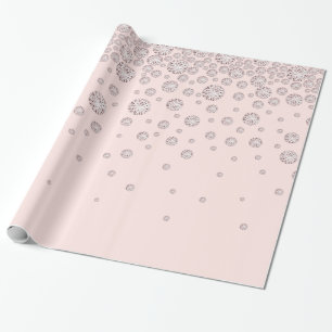 Papier Cadeau diamants roses rose