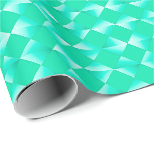 Papier Cadeau Diamants satinés du milieu du siècle - bleu d'oeuf