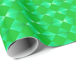 Papier Cadeau Diamants satinés du milieu du siècle - vert émerau