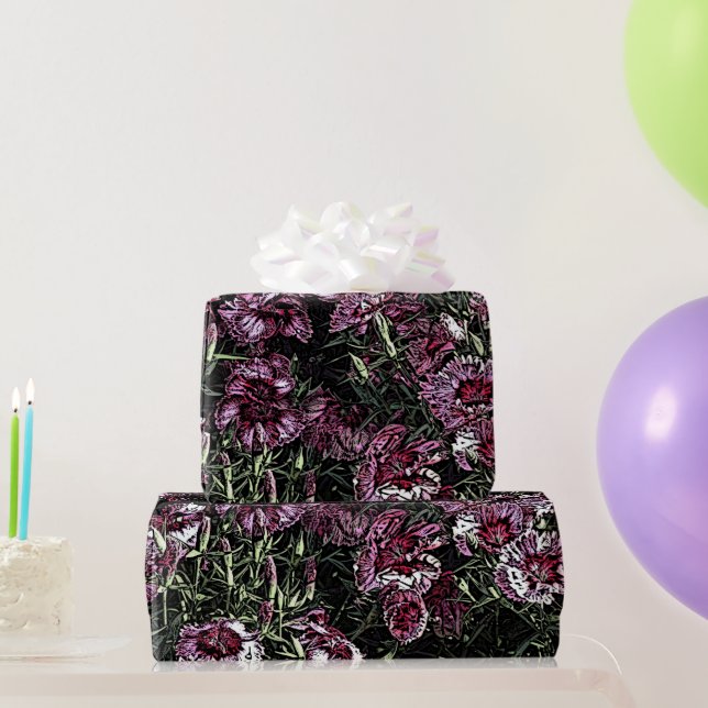 PAPIER CADEAU DIANTHUS (Cadeaux de fête)