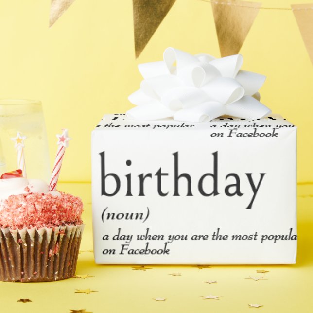 Papier Cadeau Dictionnaire Signifiant ANNIVERSAIRE (Fête d'anniversaire)