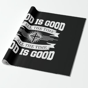 Papier Cadeau Dieu est bon tout le temps - chrétien