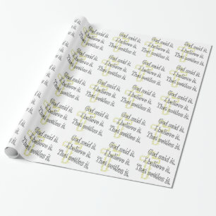 Papier Cadeau Dieu l'a dit en lettres marron