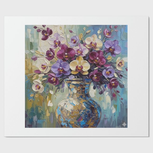 Papier Cadeau Digital Floral Composition (Plat)