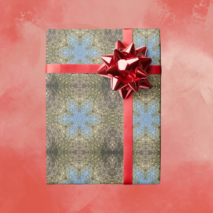 Papier Cadeau Digital Mandala jaune et bleu