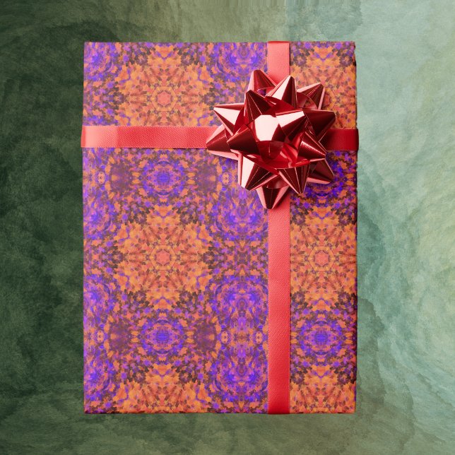 Papier Cadeau Digital Mandala Orange Blue et Purple (Créateur téléchargé)