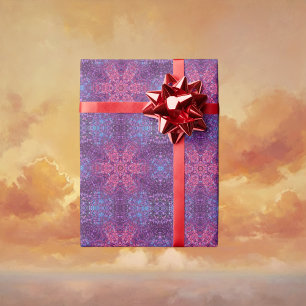 Papier Cadeau Digital Mandala rose violet et bleu
